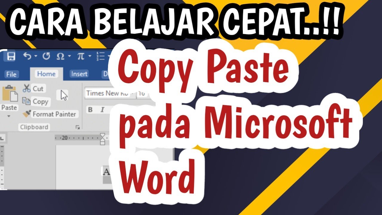 Belajar Cepat...! Cara Copy Paste Tulisan Pada Microsoft Word - YouTube