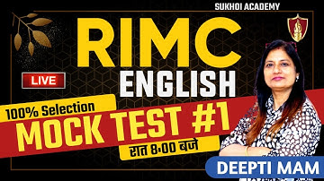 RIMC Mock Test #1 | RIMC English Class | RIMC June 2022  | Deepti Mam | Rimc Coaching