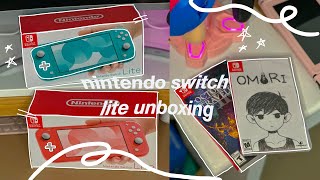 Nintendo switch lite unboxing 2023 | Blue and pink🐬🌸 | Omori intro + giveaway!