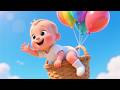 Baby Rainbow Balloon Ride | Magical Kids Sky Adventure Song | Colorful Nursery Rhyme
