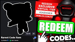 Redeeming The Rarest Accessory Codes On Roblox... Giveaway