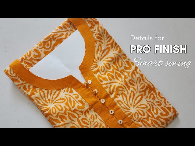 simple method to sew front placket kurti neck design