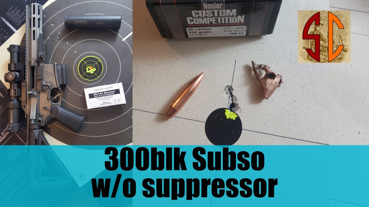 Shooting 300 blackout subsonic with suppressor.Very quiet, like a 22lr. 