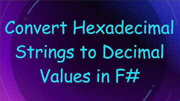 Convert Hexadecimal Strings to Decimal Values in F#