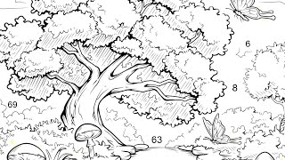 A Hidden Paradise Discovered Spring Forest Paint by Number App Color Oasis #coloringbook