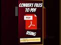 Convert files to PDF! - Plugin for Save as PDF #shorts