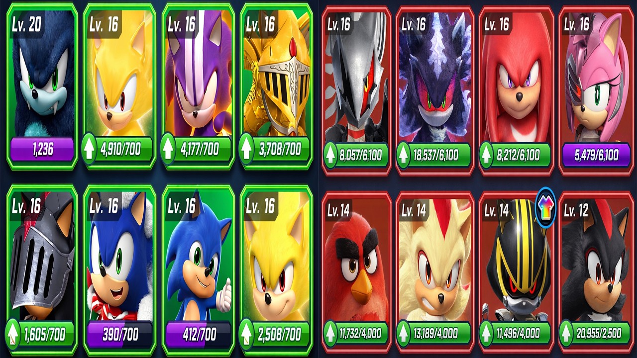 Sonic Forces - Top Special & Top Challenger Runners: Werehog, Infinite, Movie Sonic, baby, Mephiles