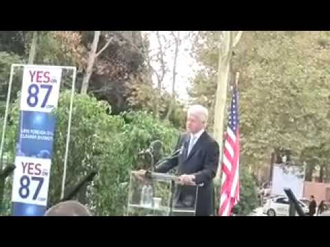 Clinton Prop 87 rally