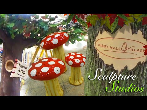 Giant Mushrooms and Tree - Shop Installation by Sculpture Studios