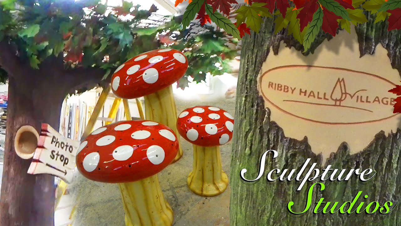 Giant Mushrooms and Tree Shop Installation by Sculpture Studios YouTube
