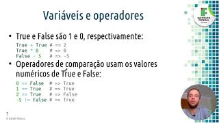 Linguagem Python: Aula 3 Variáveis e Operadores