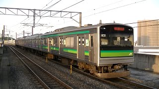 JR仙石線205系3100番台M4編成各駅停車あおば通行き 本塩釜駅入線(+接近放送)