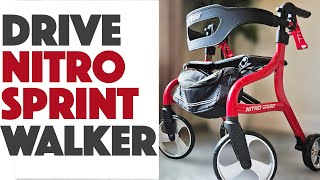 Drive Medical Nitro Sprint Rollator Walker For Seniors
