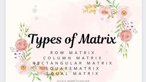 Types of Matrix||Equal Matrix,Row Matrix,Column Matrix,Rectangular Matrix,Square Matrix||Class 9Math