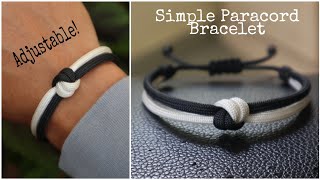 HOW TO MAKE SIMPLE HANDMADE PARACORD BRACELET, ADJUSTABLE! PARACORD BRACELET TUTORIAL.