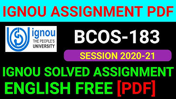 BCOS-183 Solved Assignment 2021, BCOS 183 Solved Assignment 2020-21 in English, BCOS 183 Assignment