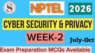 Cyber Security and Privacy Week 2 Quiz Answers | NPTEL 2026 | Assignment Solutions