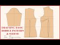How To Draft Basic Bodice Pattern With Darts And Sleeve For Beginners