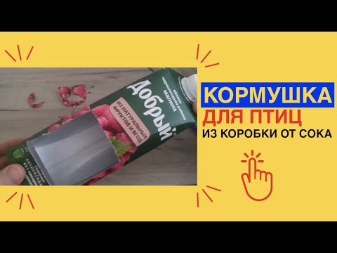 Кормушка для птиц из коробки из под сока своими руками