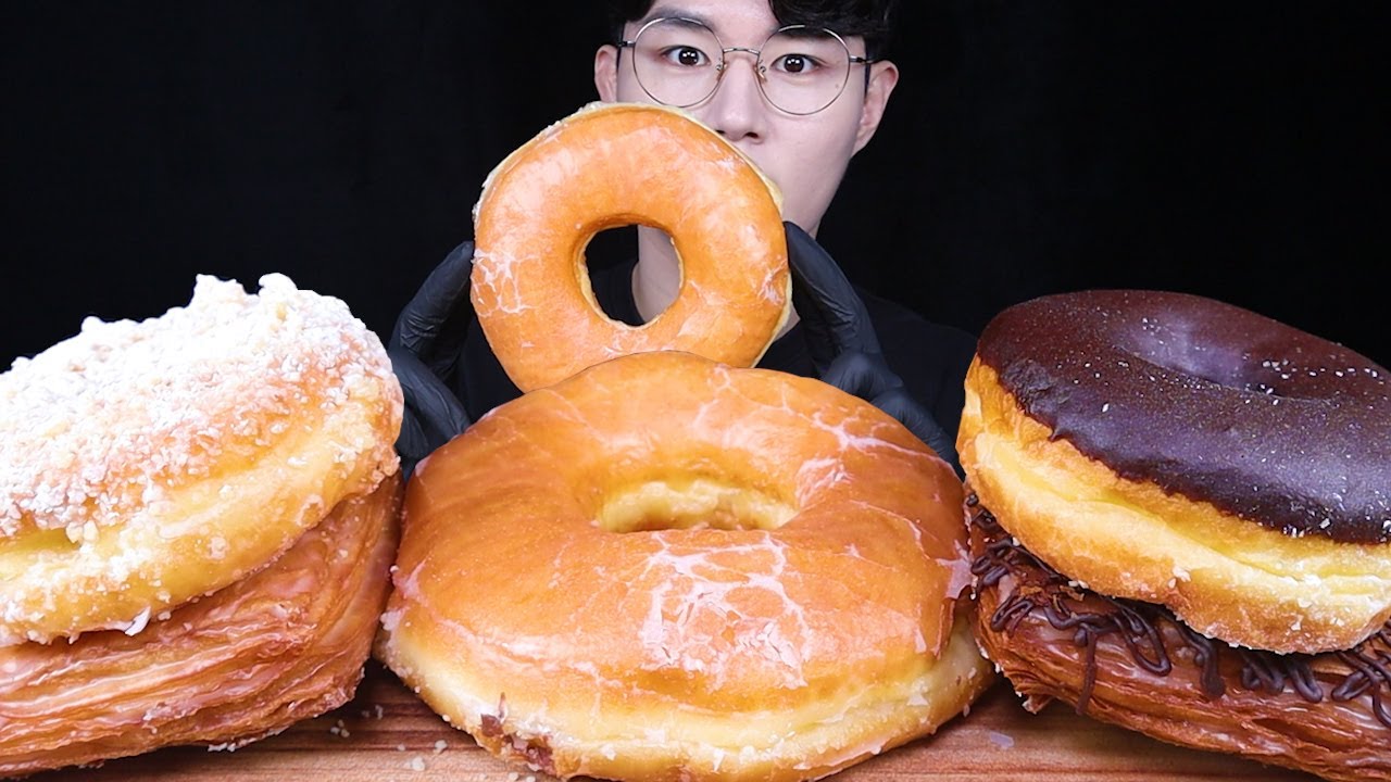 랜디스도넛 도넛 먹방ASMR MUKBANG CHOCOLATE & DONUTS & DESSERT チョコレート ドーナツ デザート eating sounds