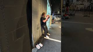 Wall squat drop/catch