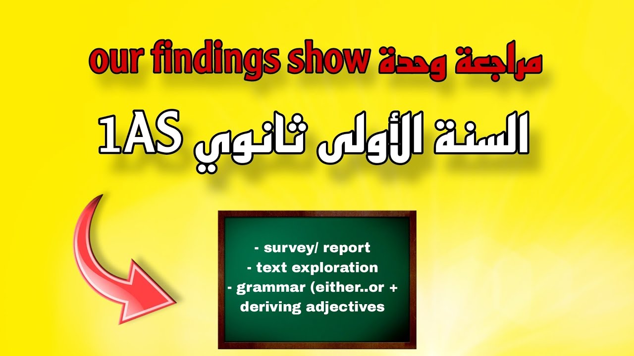 تحضير وحدة our findings show للسنة الأولى ثانوي | انجليزية english |نص و طريقة الاجابة على الأسئلة