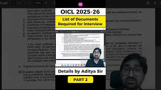 OICL AO Interview 2025-26 | Interview Documents List Explained by Aditya Sir | Part 2
