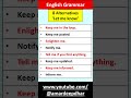 8 Alternatives of &#39;LET ME KNOW&#39; | #englishgrammar #english #grammar #amardeepdhar