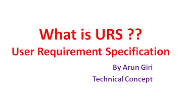 [Hindi] What is URS / User Requirement Specification