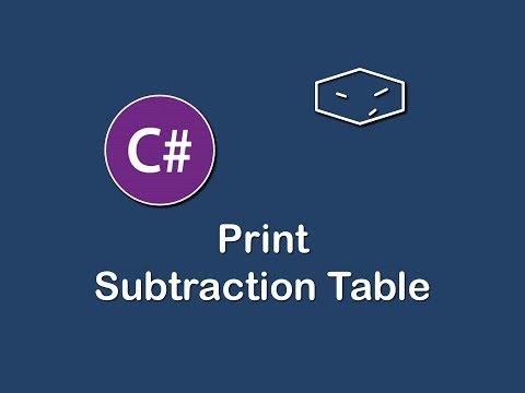print subtraction table in c#