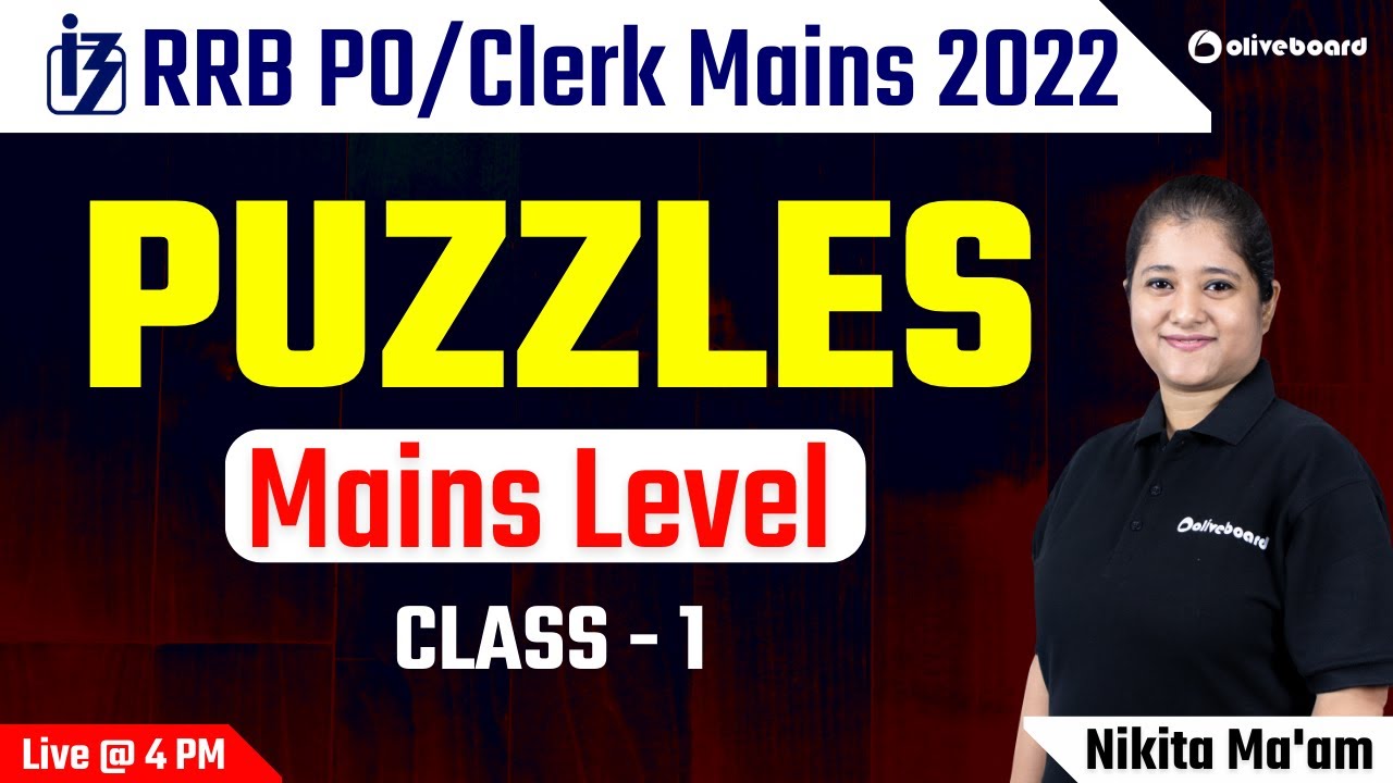 RRB PO/Clerk Mains 2022 | Mains Level Puzzles | Class - 1 | RRB PO ...
