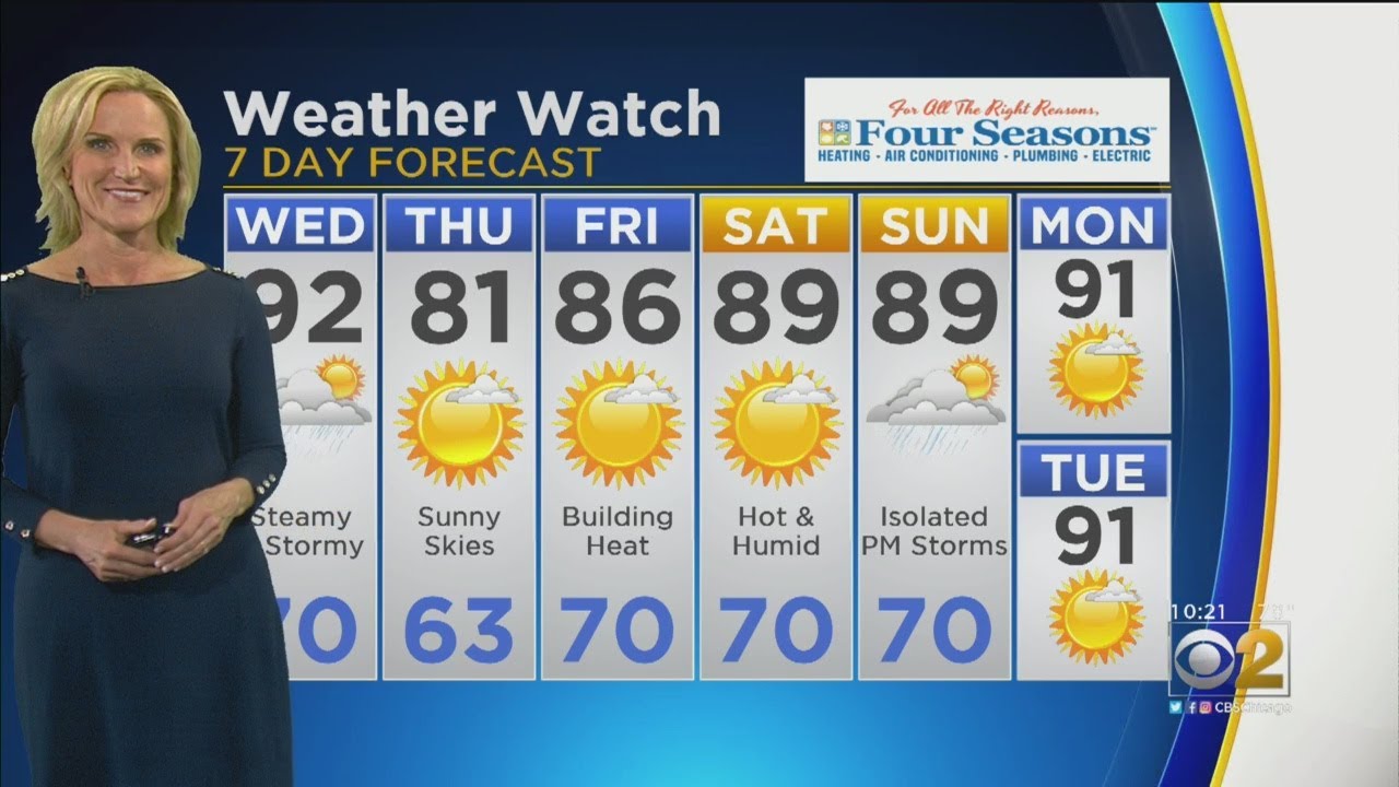 newspaper mockup CBS 2 Weather Watch 10 p.m. 7-9-19