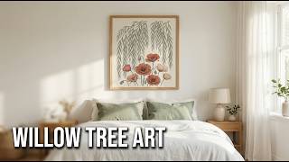 Willow Tree Wall Art - Framed Botanical Poppy Print screenshot 5