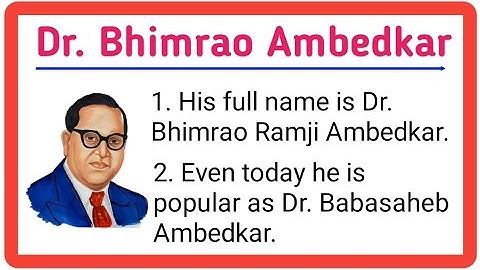 10 lines on doctor bhimrao ambedkar/10 lines on Dr B.R. Ambedkar in english/Dr Bhimrao Ambedkar
