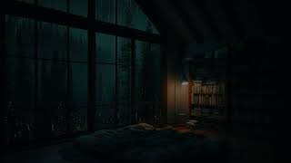 Relaxing Rainfall Forest Sounds in Cozy Reading Nook - Fall Asleep to the Melodic Rain by the Window