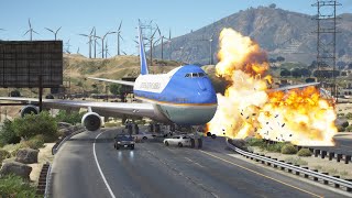 Air Force One B747 Emergency Landing On Highway - GTA V by ANHVGTA 1,335 views 8 months ago 5 minutes, 33 seconds