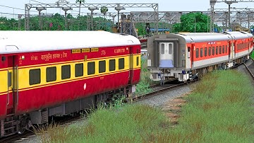 ICF RAJDHANI COUPLING LHB RED TRAIN | BUMPY RAILROAD | RAILWORKS SIMULATOR | NTG GAMING