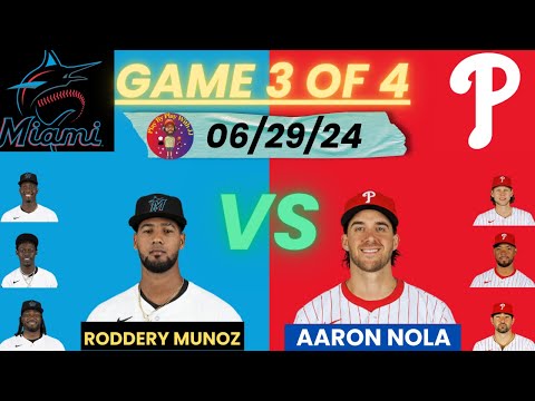 Philadelphia Phillies vs. Miami Marlins LIVE PLAY-BY-PLAY (06-29-24) #phillies #marlins #mlb