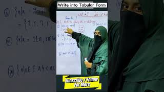 Write into Tabular Form #mathematics #9thclassmath #tabular #foryou #fypシ゚viral #dj #learning #smart