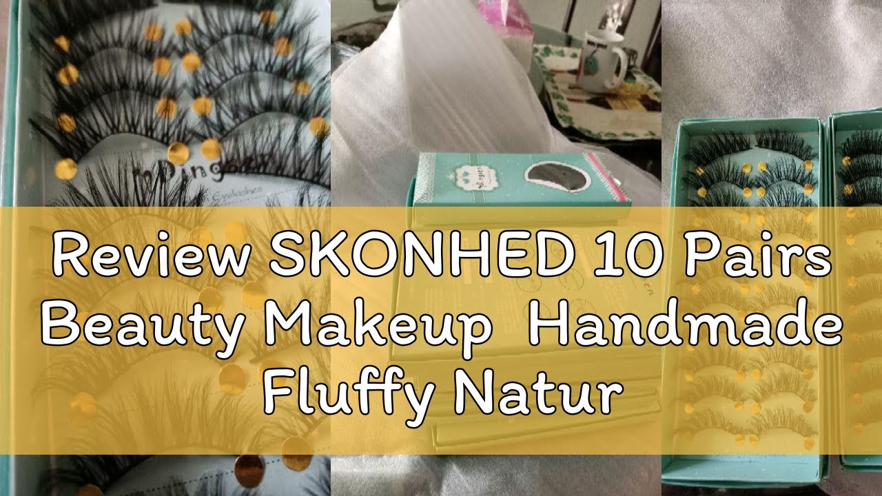Review SKONHED 10 Pairs Beauty Makeup Handmade Fluffy Natural Wispy ...