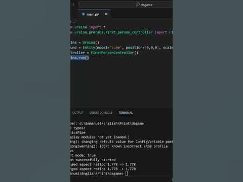 Creating a 3D Game in Under 60 Seconds #3d #ursina #python #coding ...