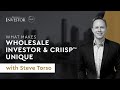 What makes wholesale investor  criisp unique for founders fund managers and ceos