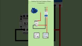 Analog ammeter and volt meter connection.