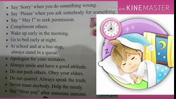 Good Manners & Habits (EVS) Lesson - 9 (Class - I)