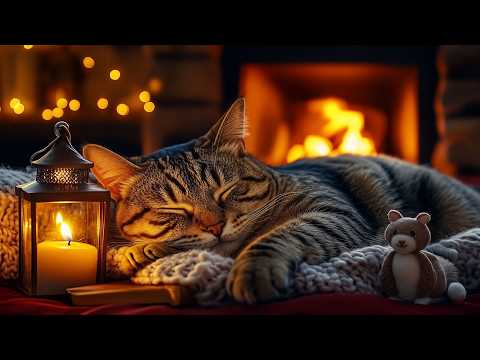 12 Hours of Relaxing Music for Cats 🐾 Calm Piano Music for Cats 🎼 Cozy Fireplace Ambience 🔥