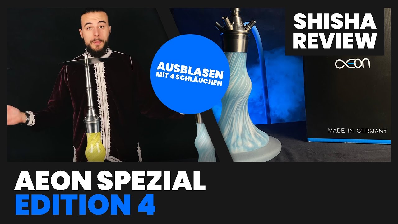 3x die AEON EDITION 4: Ausblasen zu viert! High-End Shisha (Shisha Review) [4K]