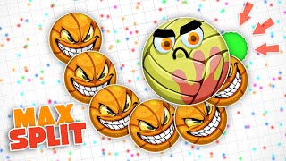 AGARIO MAX SPLIT POPSPLIT?! HUGE TAKEOVER & SPLITRUN -  AGAR.IO