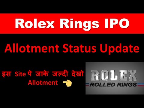 ROLEX RINGS IPO ALLOTMENT STATUS UPDATE नहीं आएगा आज Confirm | पहले ही जाने  मिला या नहीं ? - YouTube