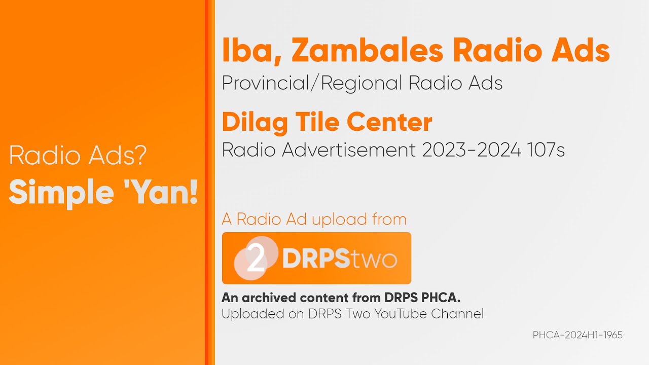 Dilag Tile Center Radio Ad 20232024 107s (Iba, Zambales) YouTube