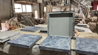 Производство тротуарной плитки «Гладкая» (500х500) по технологии «Мрамор из бетона»